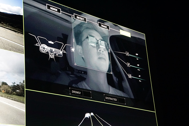 クルマのサラウンドカメラの認識、現在の速度、制限速度、運転者の監視をすべて1つの画面で視覚化させる