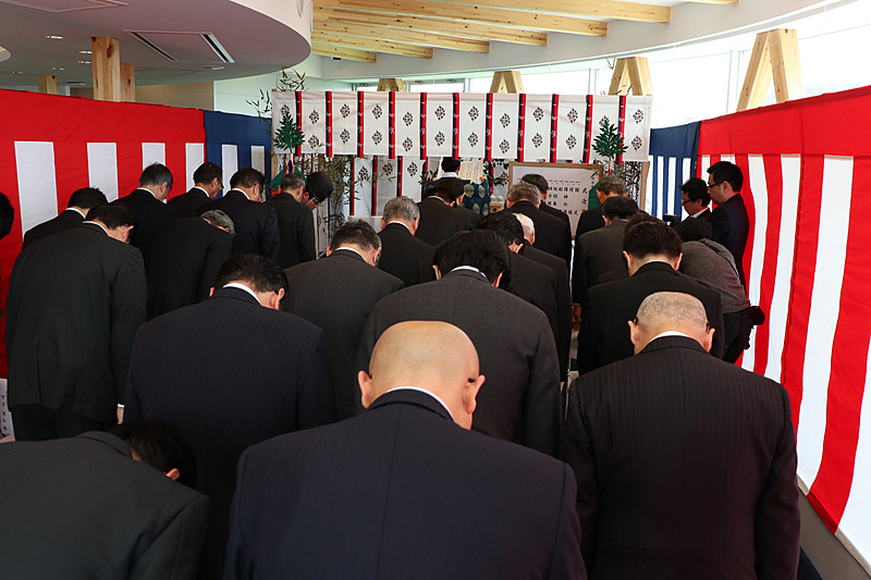 竣工式に先だって神事も実施された