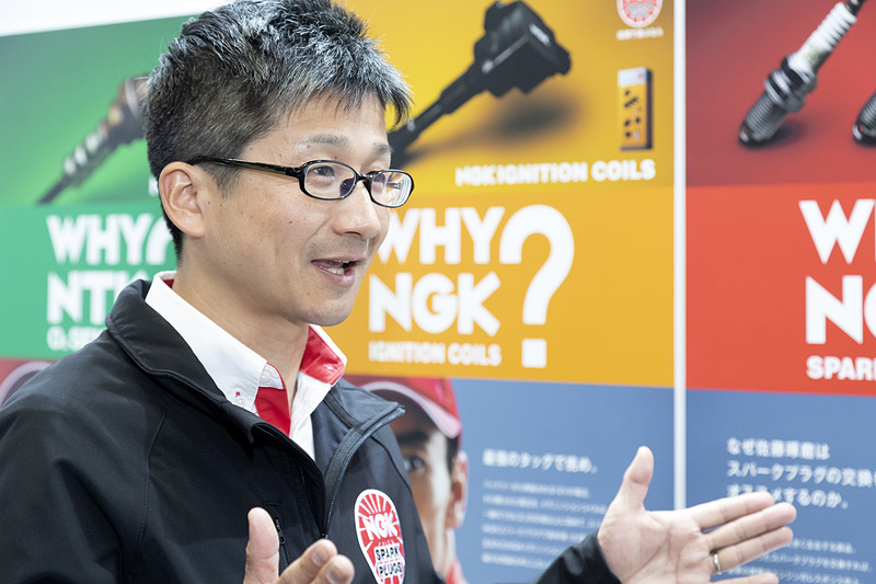 セミナーの解説を担当した日本特殊陶業株式会社 自動車営業本部 市販技術サービス部の所慎司氏にプラグの話をうかがうことができた