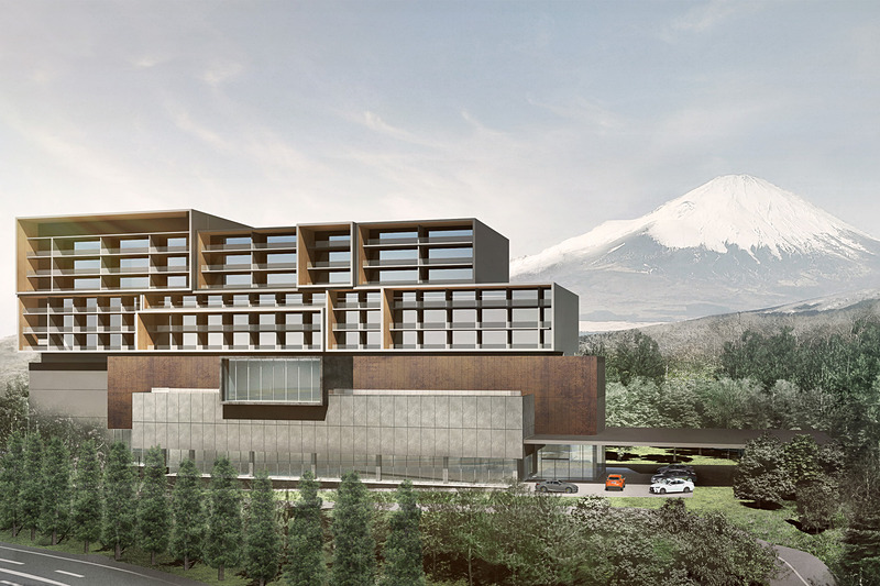富士スピードウェイ内に建設される新ホテルの外観イメージ