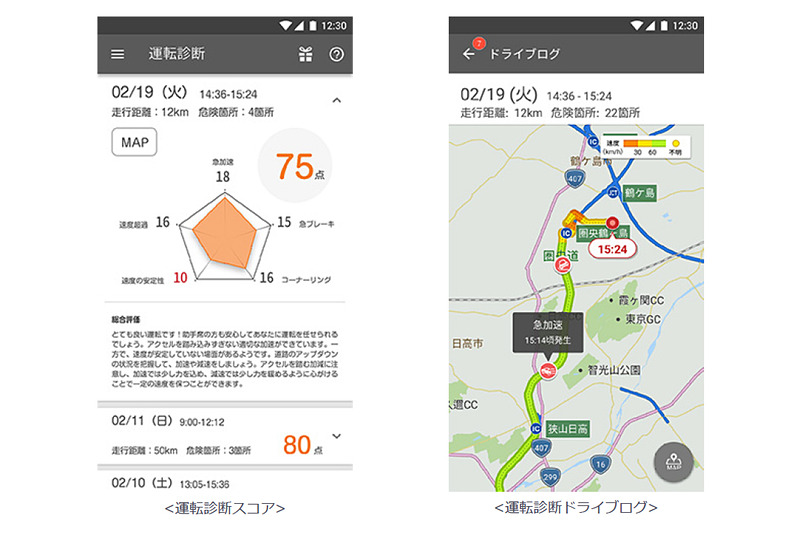 au自動車ほけん契約者向けに「au助手席ナビ」の機能を追加
