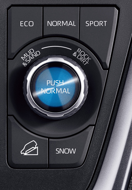 Adventure、G“Z package”のガソリン4WD車に装着されるマルチテレインセレクト（ダイヤル式）、ドライブモードセレクト（プッシュ式）