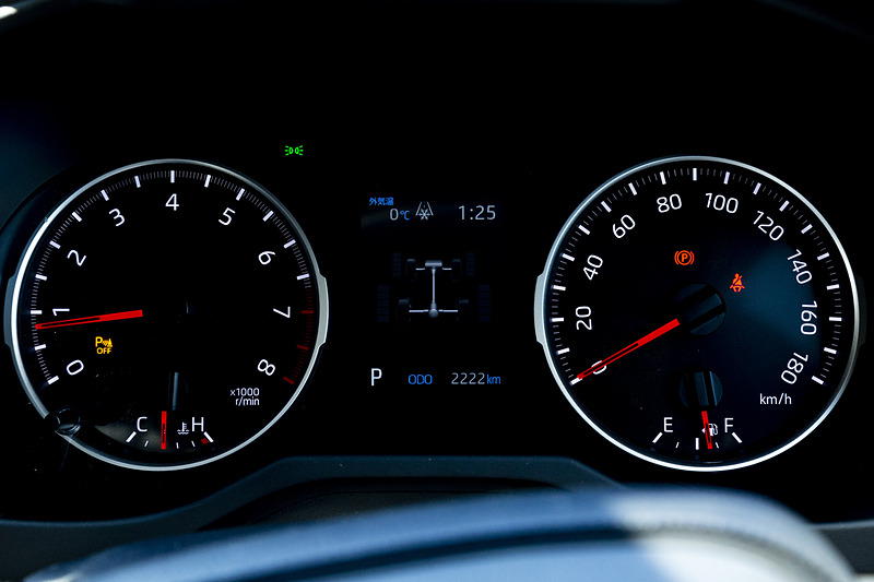 Xのメーターはアナログの2眼タイプ。メーター中央に4.2インチTFTカラーのマルチインフォメーションディスプレイを備える