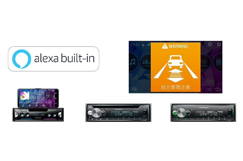 スマートフォン用専用アプリケーションのアップデートをすると、「スマートフォンリンク」に対応する1DINタイプのAVメインユニットで「Amazon Alexa」が利用可能となる