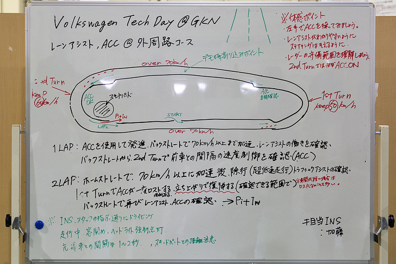 体験の前にインストラクターさん手書きのボードでポイントを説明