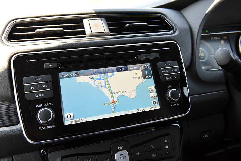 浜名湖SA付近からゴールまで107km、航続可能距離は158km（バッテリー残量38％）