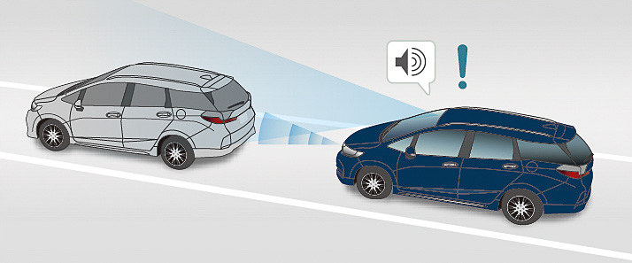 「衝突軽減ブレーキ（CMBS）」の作動イメージ