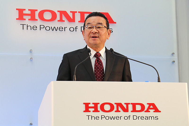 新型「フィット」を東京モーターショー 2019で世界初公開すると語った本田技研工業株式会社 代表取締役社長 八郷隆弘氏
