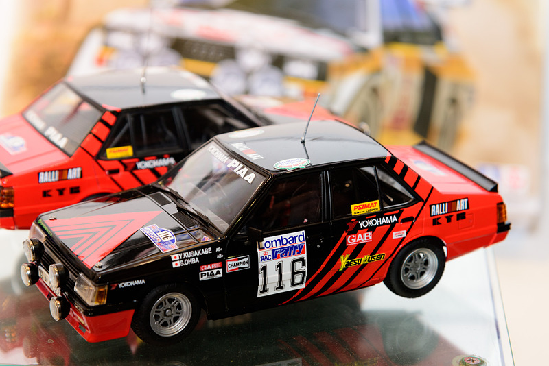 アオシマから6月に発売される1/24「三菱 ランサーターボ '84 RACラリー仕様」。116号車が大庭誠介氏/日下部保雄氏仕様