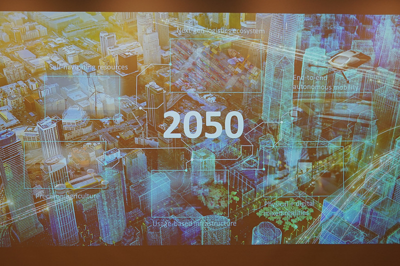 30年後の2050年の社会をイメージしたスライド