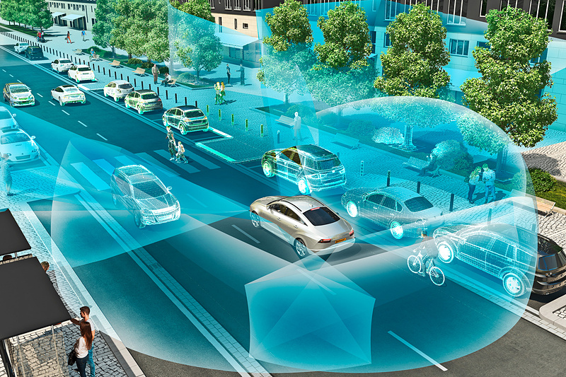 自動運転では車両の周囲に対して広く、精細な視野が必要という