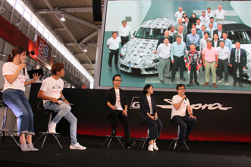 開発では基本的なディメンションやプラットフォームの諸元を決めたあと、開発チームが2つに分けられたことなどを多田チーフエンジニアは解説