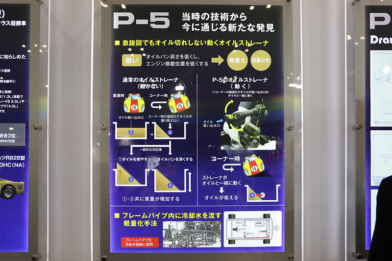 展示されているP-5に関する説明パネル。50年以上前の設計当時から現代に通じる技術についても紹介している