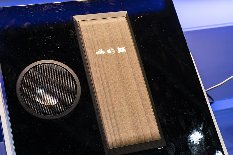 木目タイプの加飾印刷。立体感があるのでかなりリアルな雰囲気。それなのにアイコンが浮かび上がるのがちょっと不思議な感覚