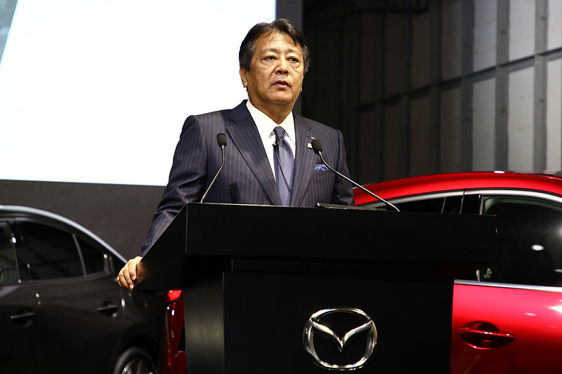 発表会の冒頭でスピーチを行なった丸本明代表取締役社長兼CEO