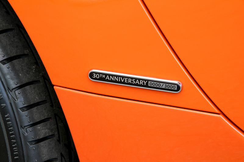 フロントタイヤの後ろあたりに30th Anniversaryのロゴとシリアルナンバーが入ったオーナメント