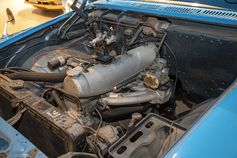 日本初の直列6気筒SOHC 2.0リッター「G7型」エンジン。最高出力が105PSとなっていて、100PSを超えたのもこのエンジンが日本では初めて