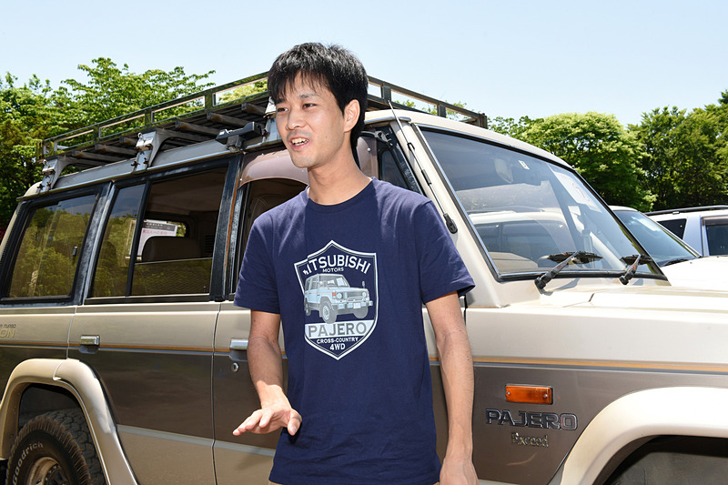 自走コースにチャレンジした、愛知県から参加の小野さん。初代パジェロのフロントデザインにひと目惚れして5年前にオーナーになったという