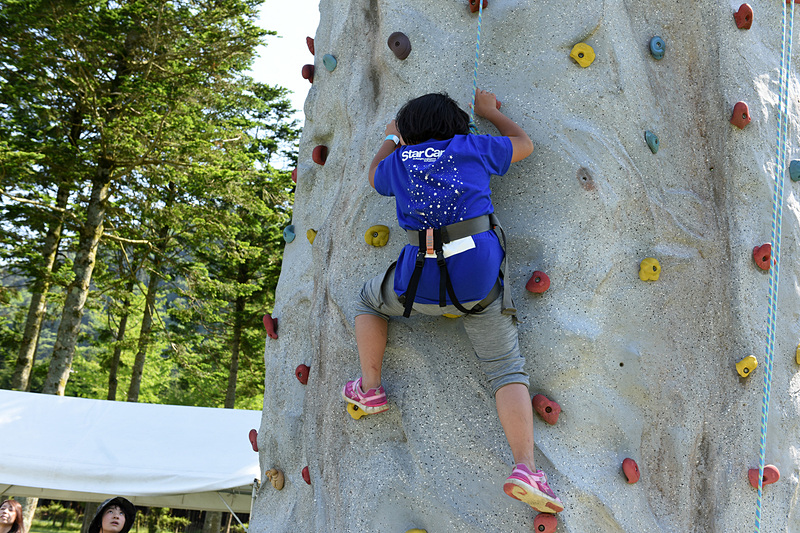 「スポーツクライミング」の体験コーナー