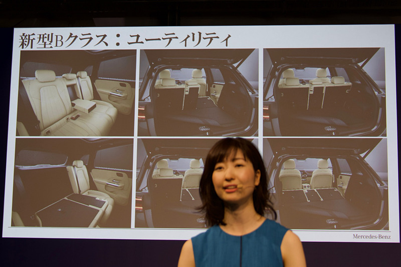 Aクラスの基本デザインを踏襲したインテリア。リアシートを4：2：4分割可倒式として柔軟な使い方が可能