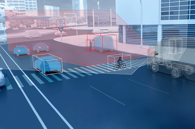 商用トラック向けに視野角の広いデュアルレンズカメラを開発