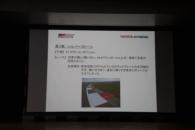 第3戦 シルバーストーンでは8号車が1位、7号車が2位でのゴールとなったが、スキッドプレートの傾きが規定オーバーだったため2台とも失格となった