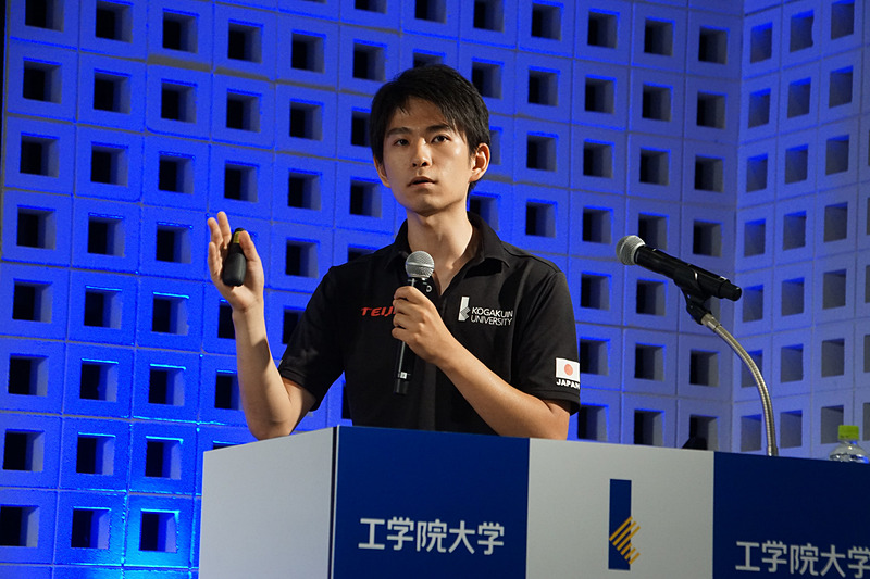 学生キャプテンの尾崎大典さん（先進工学部 機械理工学科4年）