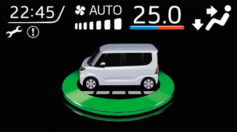 TFTカラーマルチインフォメーションディスプレイではほかにも、エコドライブやタコメーターなどさまざまな情報を表示できる