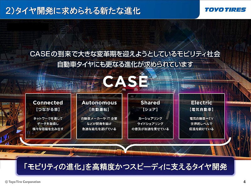 CASEによってタイヤにもさらなる進化が求められるという