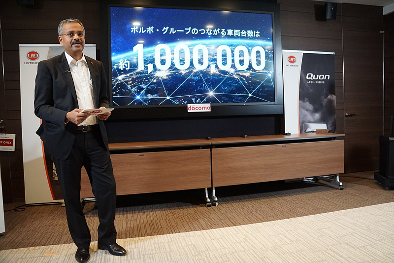 ソサエティ5.0の実現に向けてボルボグループとして100万台のつながる車両を備えていることを強調した