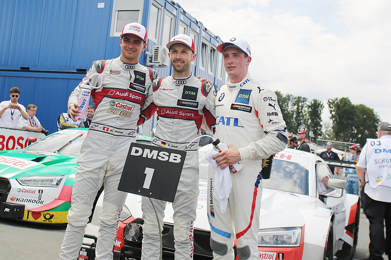 今季3勝目を挙げたレネ・ラスト（中央）、左は2位のニコ・ミューラー、右は3位のジョエル・エリクソン