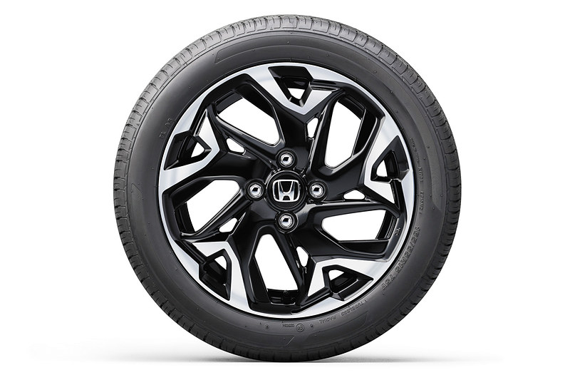 N-WGN カスタム L・ターボで標準装備する15インチアルミホイール（ブラック塗装＋切削光輝）