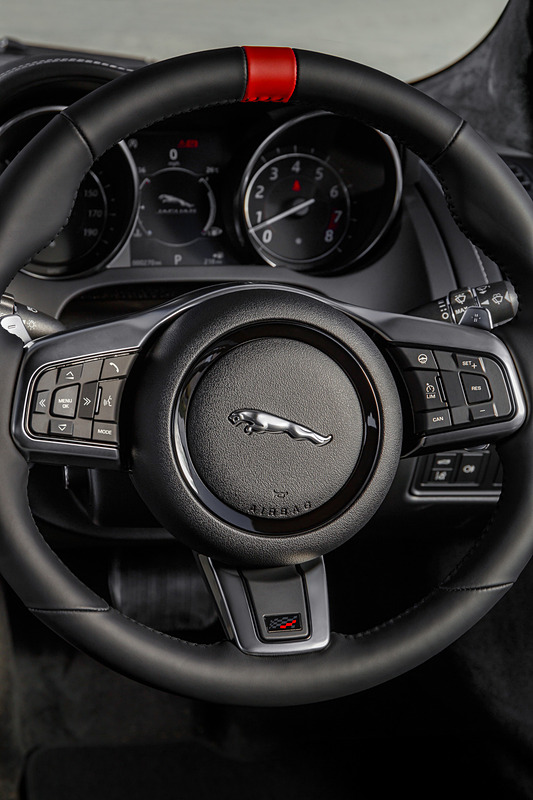 CHEQUERED FLAGバッヂやロゴのほか、レッドブレーキキャリパー、レッド・シートベルトなどを特別装備