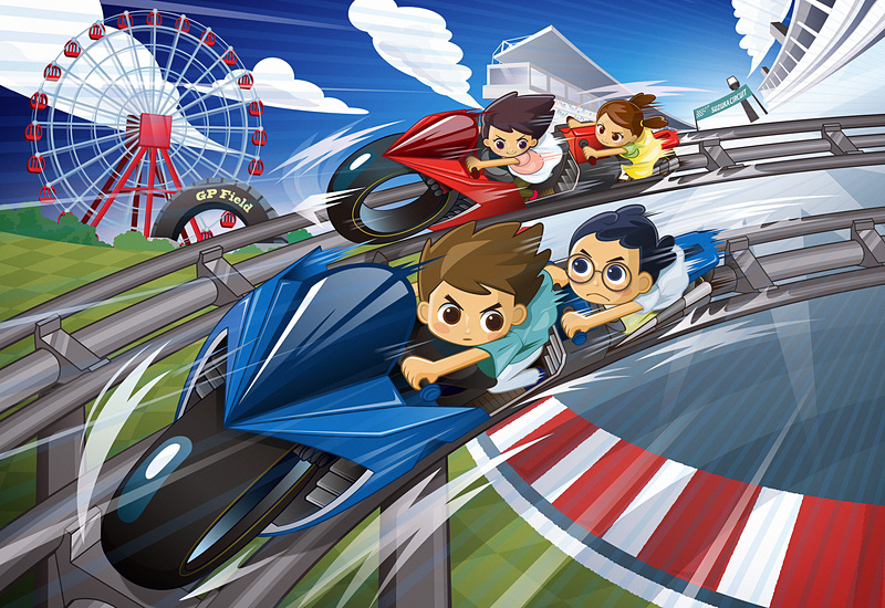 2020年3月にバイク型リアルライディングコースター「GP RACERS」がオープン