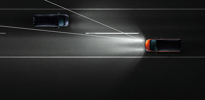 アダプティブLEDヘッドライトシステムの動作イメージ