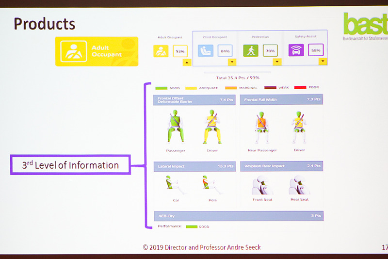 ダミーの各部位のより詳しい安全性情報も確認できる