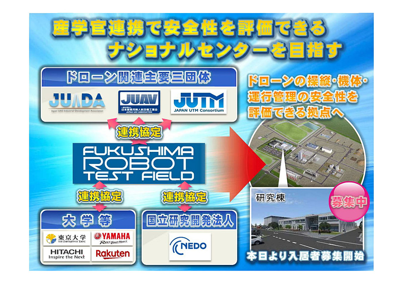 福島ロボットテストフィールドで空飛ぶクルマの評価拠点を目指す