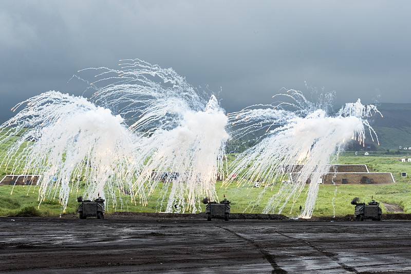 対空、戦車火力で突撃、殲滅を行ない演習が終了