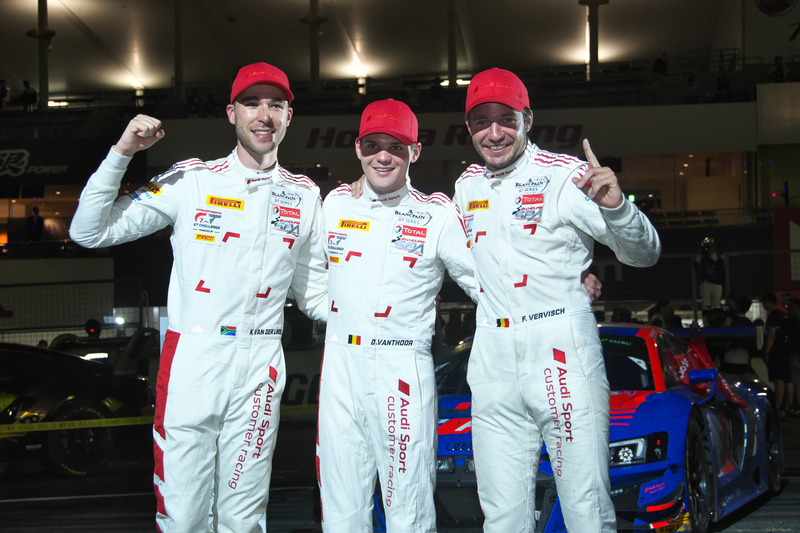 優勝した25号車 Audi R8 LMS GT3 Evo（Audi Sport Team WRT、ケルビン・ファン・デル・リンデ/ドリス・バンスール/フレデリック・ヴェルヴィッシュ組）