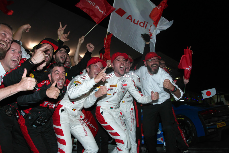優勝した25号車 Audi R8 LMS GT3 Evo（Audi Sport Team WRT、ケルビン・ファン・デル・リンデ/ドリス・バンスール/フレデリック・ヴェルヴィッシュ組）