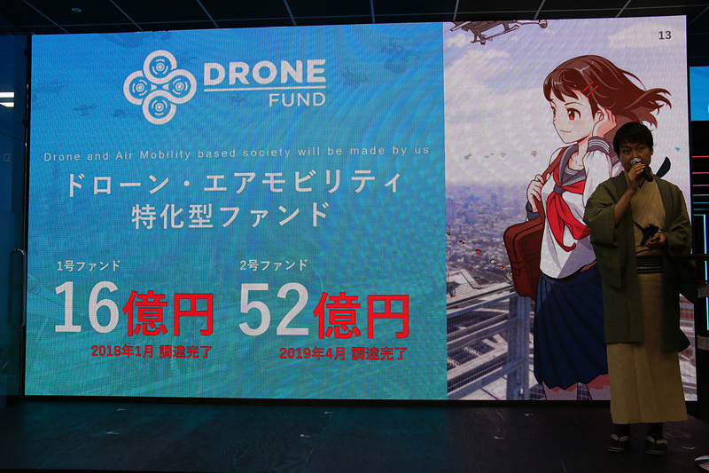 「Drone Fund」では2つのファンドで計68億円の出資を大手企業などから得ている