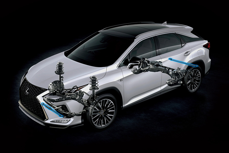 “F SPORT”はボディの前後に「パフォーマンスダンパー」を設定