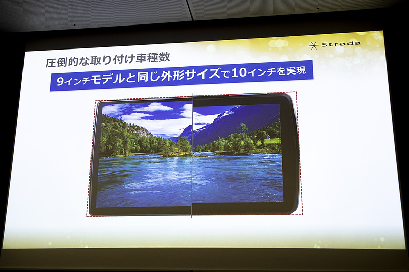 狭額縁とすることで外形寸法を変えずに画面を大型化