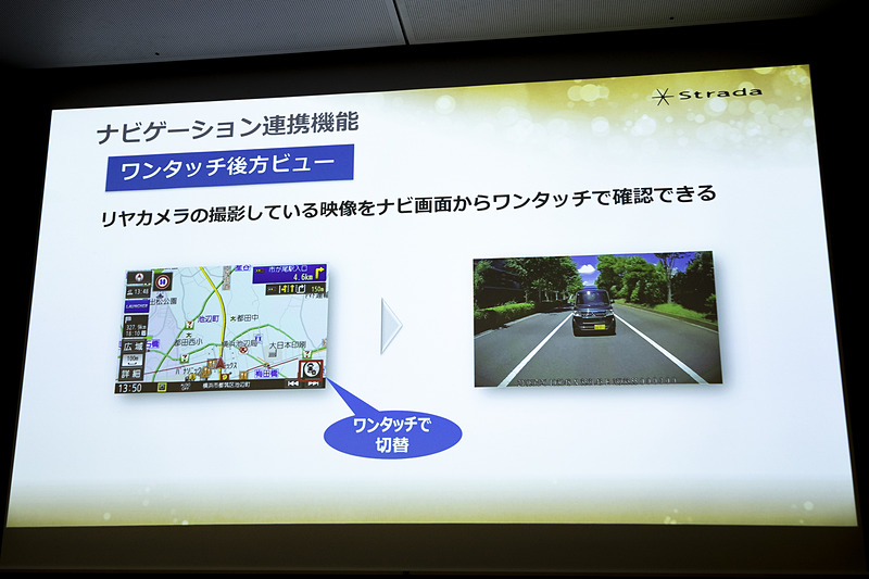 ワンタッチ後方ビュー機能を搭載