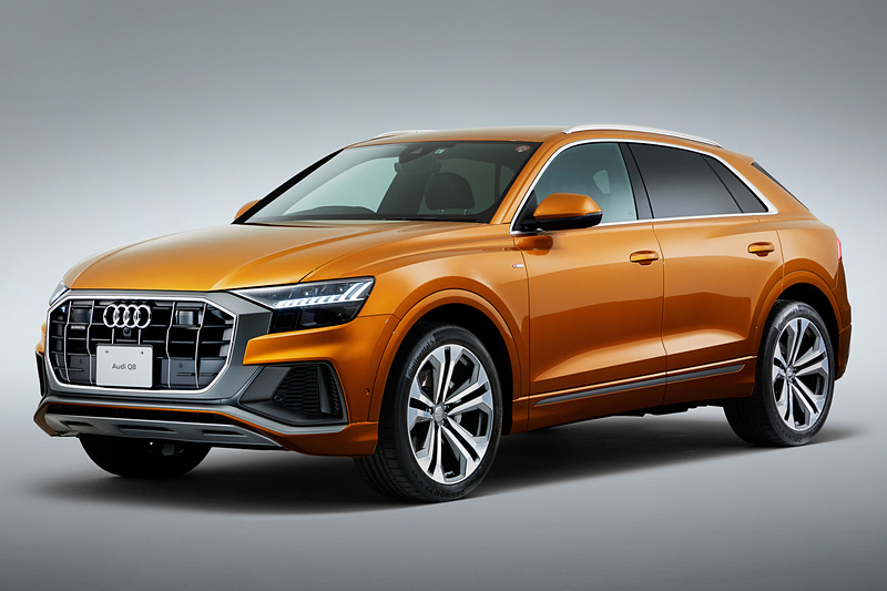 アウディ ジャパンが消費税10％に対応する新価格を発表。「Q8」（写真）や「TT クーペ」「A3 セダン」の3モデルは、9月後半出荷の新モデルイヤー車両から新価格を適用。Q8の新価格は1010万円～1122万円
