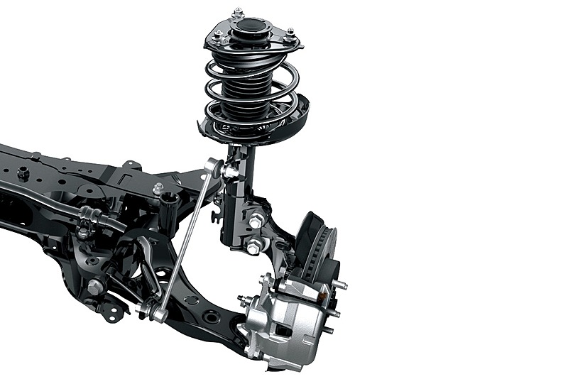 フロントサスペンションはマクファーソンストラット式