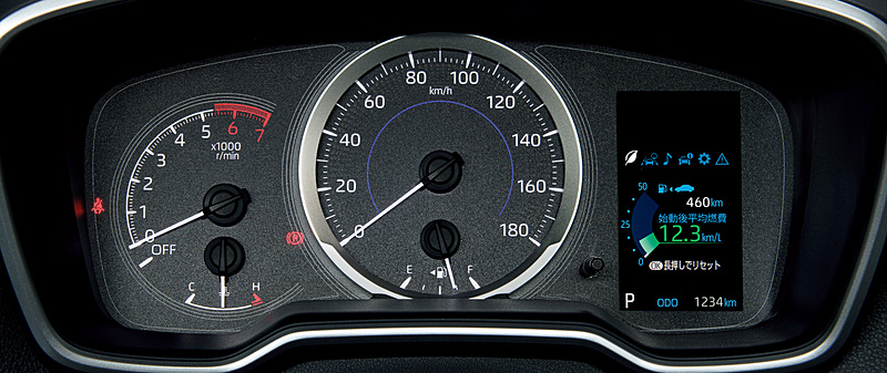 HYBRID Sなどに標準装備するアナログメーター＋4.2インチTFTカラーマルチインフォメーションディスプレイ