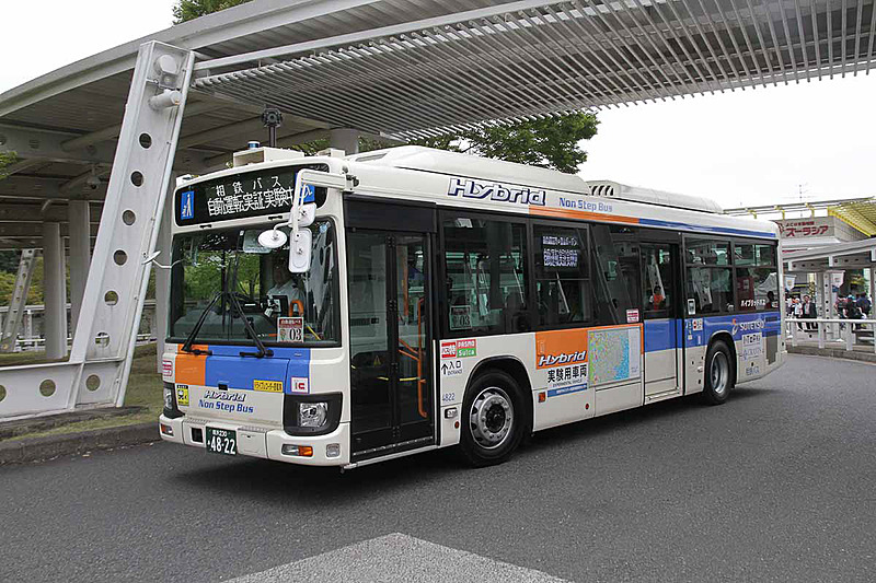 最初の利用者として「横浜あんじゅ保育園」の園児と家族を乗せて試乗会が行なわれた。この後は一般希望者も乗車して運行が続けられた