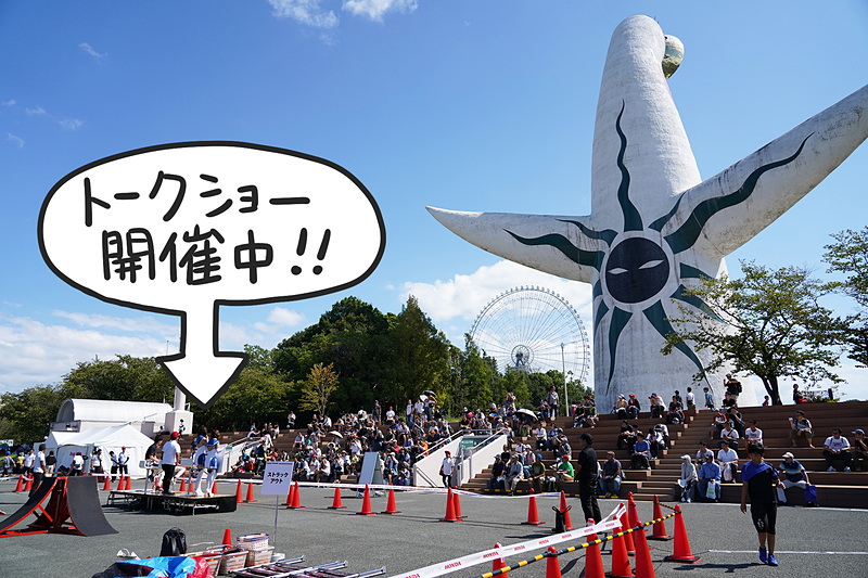 スーパーフォーミュラトークショーにはHondaドライバーの福住仁嶺選手と牧野任祐選手が登場。スーパーフォーミュラの魅力や次のレースの意気込みを熱く語っていました