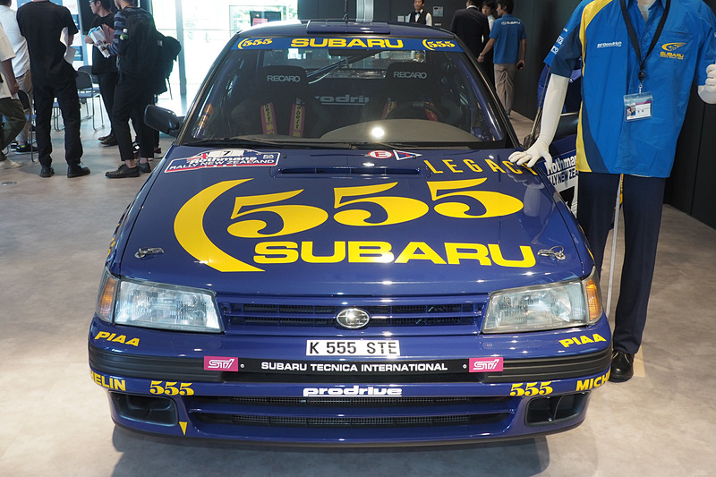展示された初代レガシィ RSのWRC参戦車両は、1993年ラリー・ニュージーランド優勝車でコリン・マクレーがドライブしたクルマ